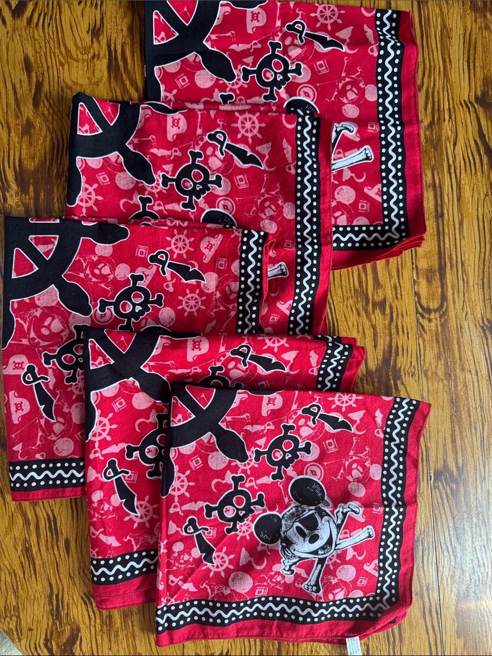 Disney Red and Black Pirate Mickey Bandana for Kids